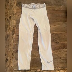 Nike Kids White Leggings with Gray Accents